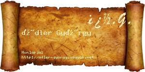 Ádler György névjegykártya