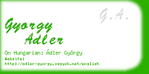 gyorgy adler business card